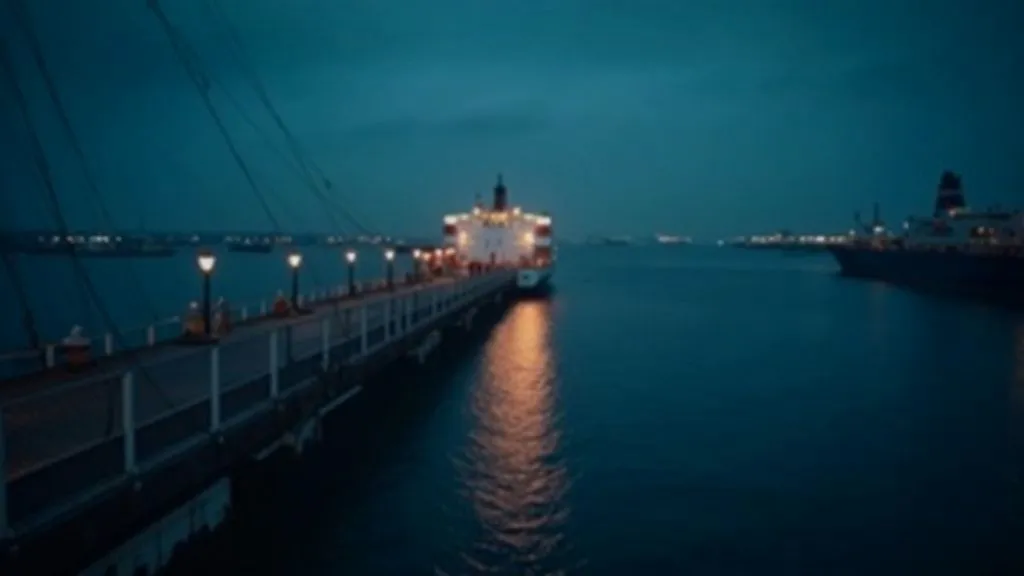 A ship navigating through rough waters with a legal document overlay
