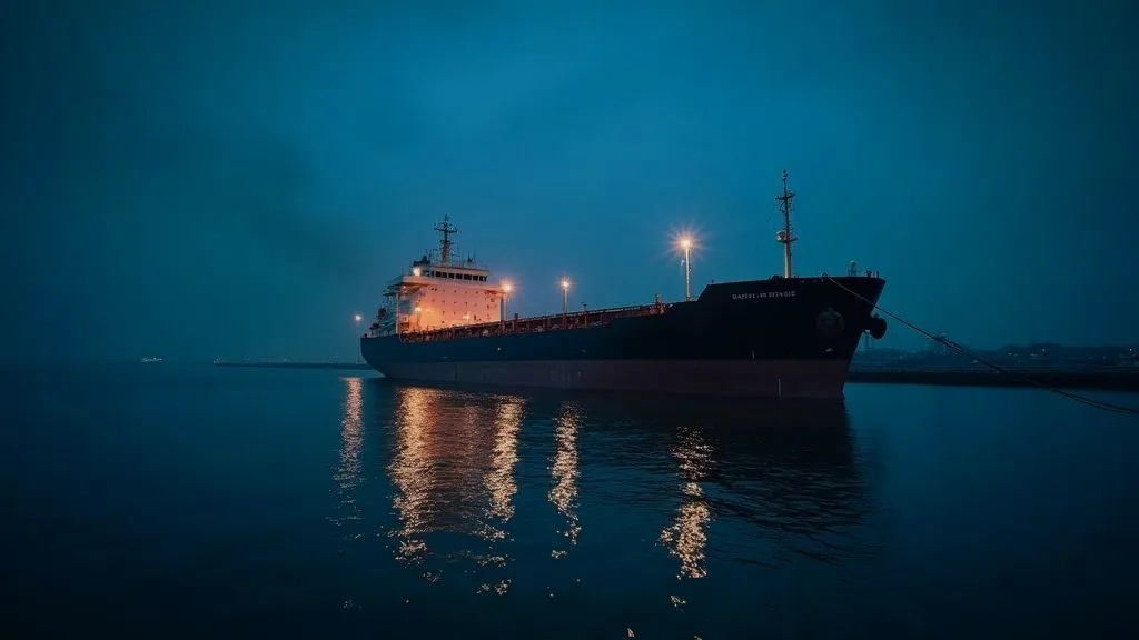 A sunken barge in murky waters surrounded by rescue boats